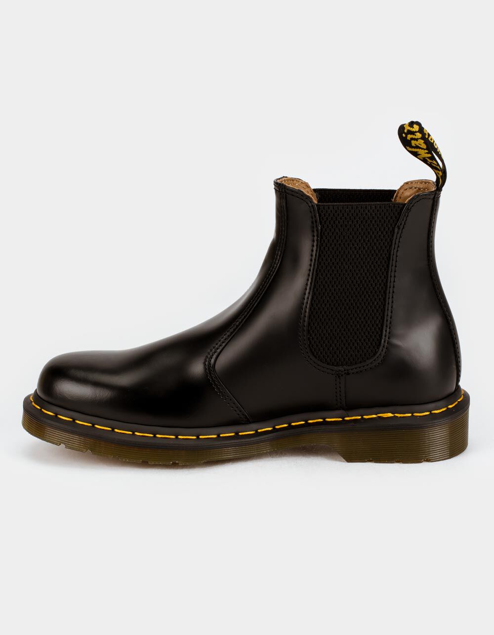 DR MARTENS 2976 Yellow Stitch Smooth Leather Mens Chelsea Boots BLACK  Tillys