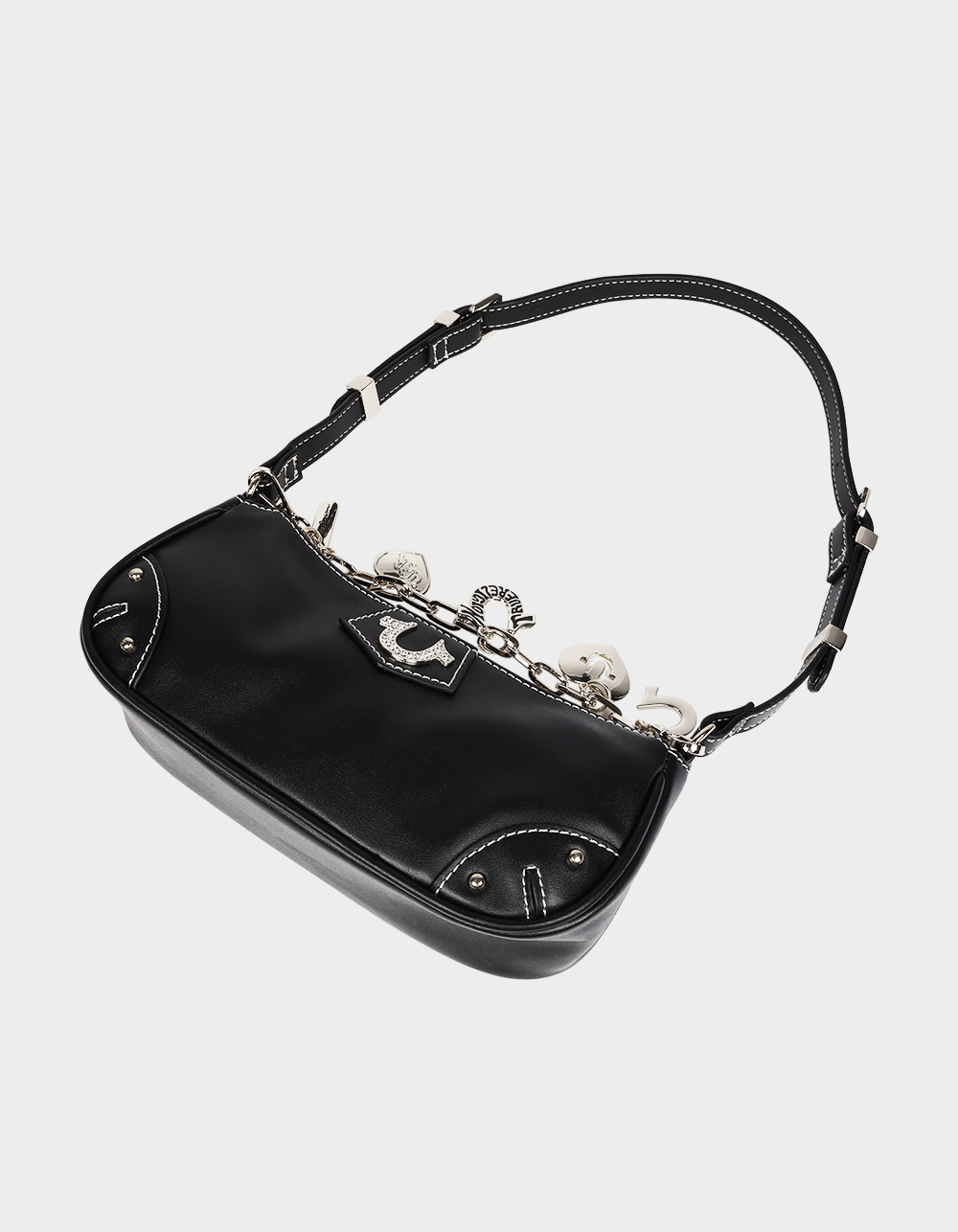 TRUE RELIGION Horseshoe Chain Shoulder Bag - BLACK