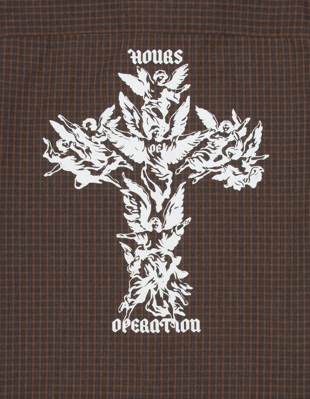 Hours OF OPERATION After Mens Button Up Shirt - BROWN COMBO