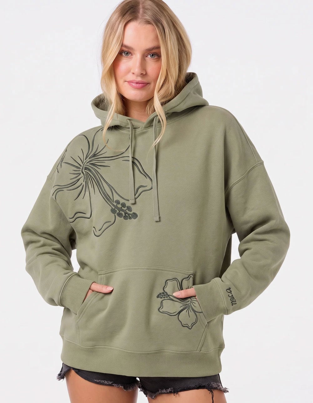 O'NEILL Hibiscus Womens Oversized Hoodie - GREEN