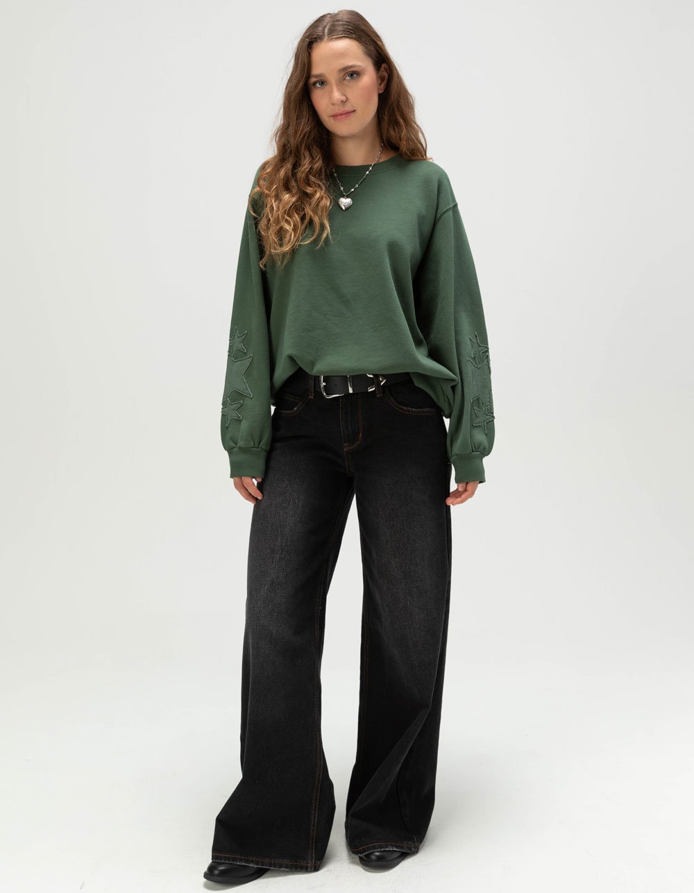NECTAR CLOTHING Star Womens Crewneck Sweatshirt - PINE