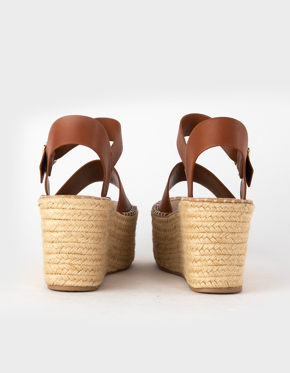 SODA Ankle Strap Womens Espadrille Heels - TAN