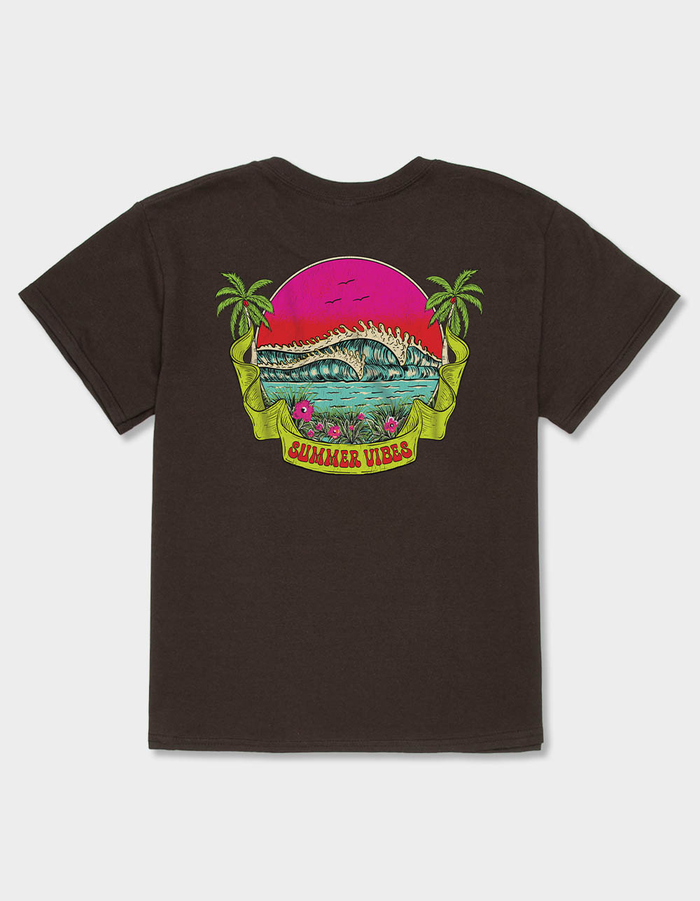 BEACH Neon Waves Boys Tee - CHOCOLATE