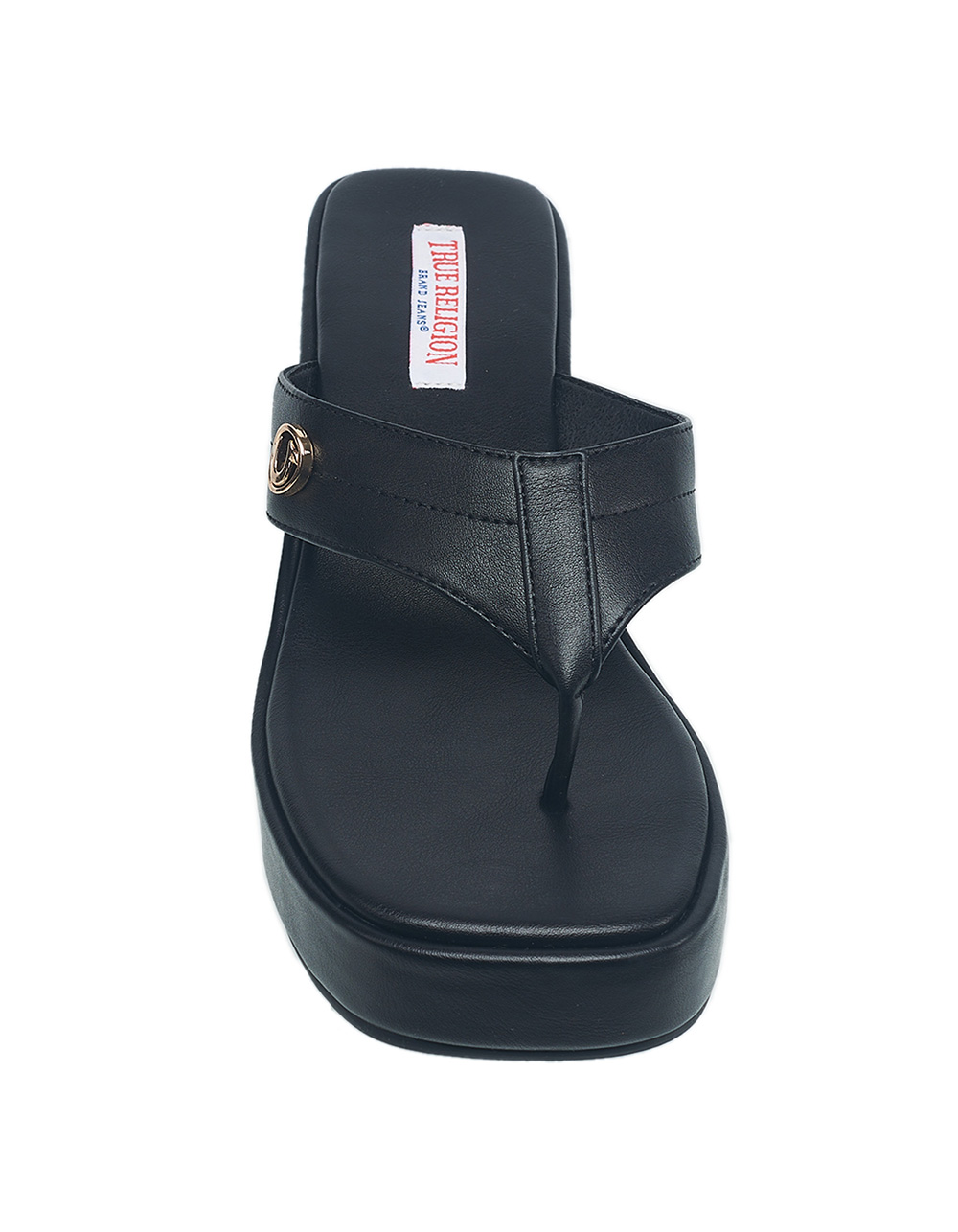 TRUE RELIGION Latto Slip-On Womens Wedge Sandal - BLACK