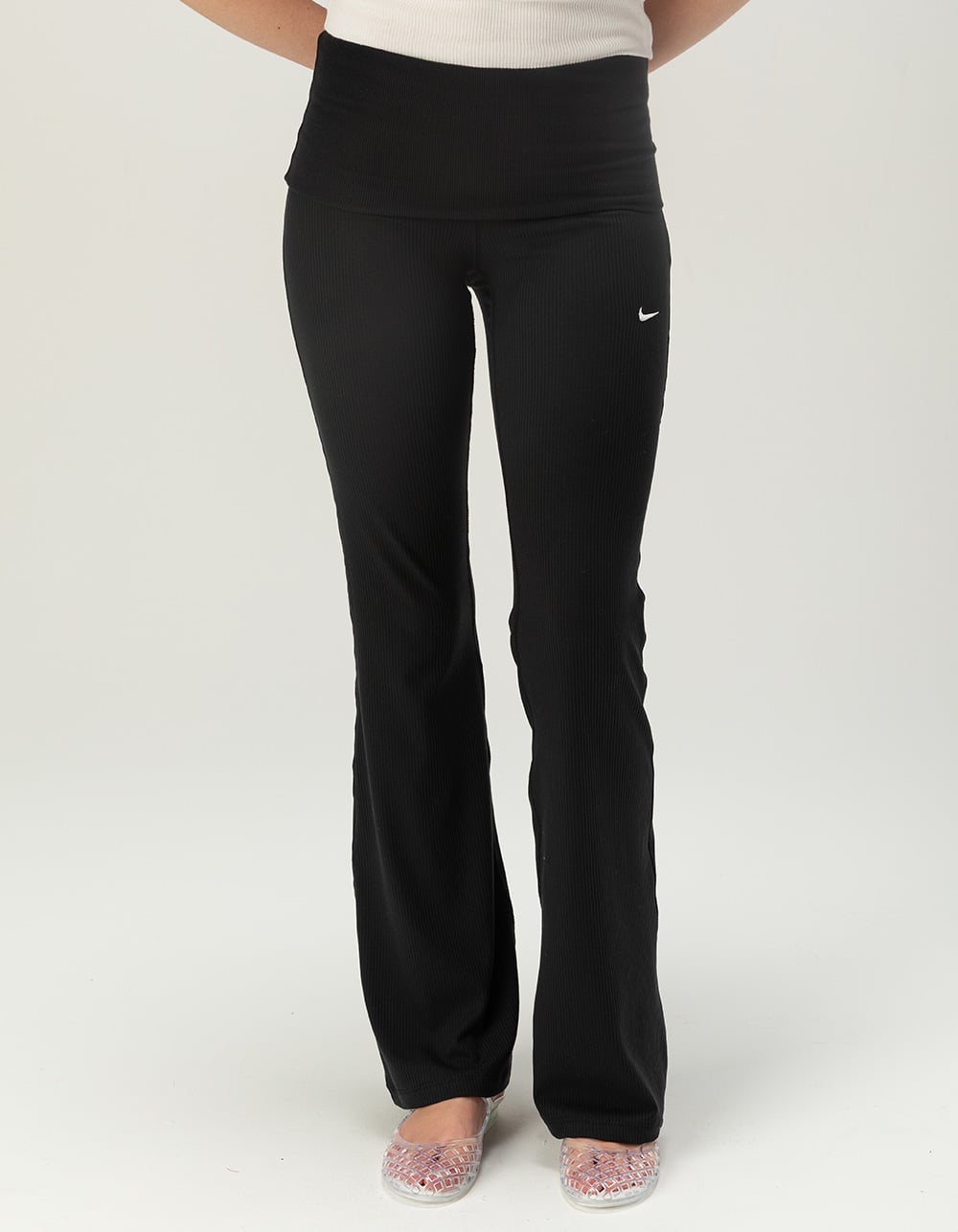 NIKE Sportswear Chill Knit Womens Ribbed Pants - BLACK