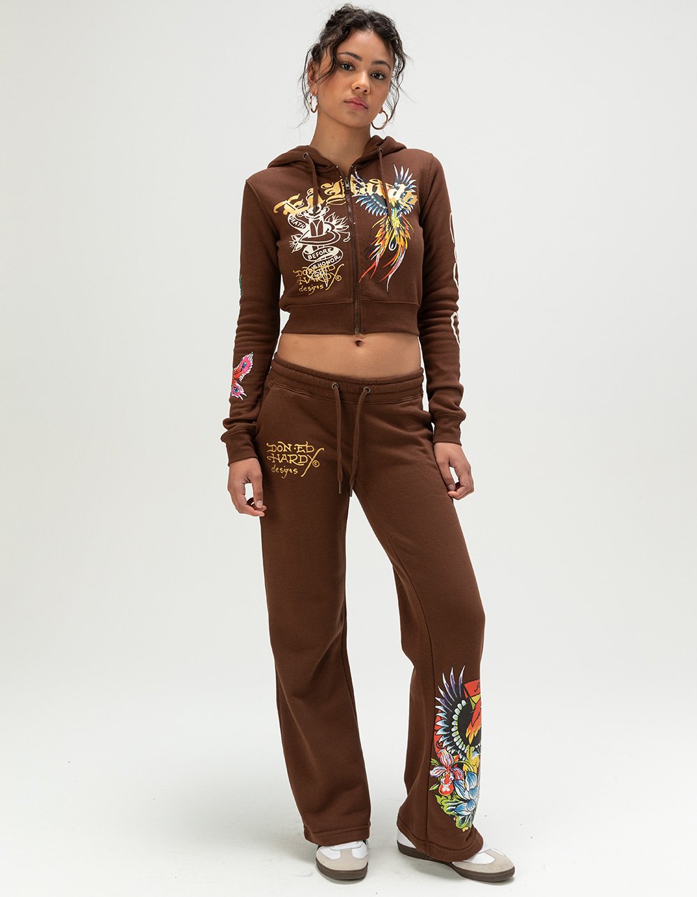ED HARDY Phoenix Womens Sweatpants - BROWN