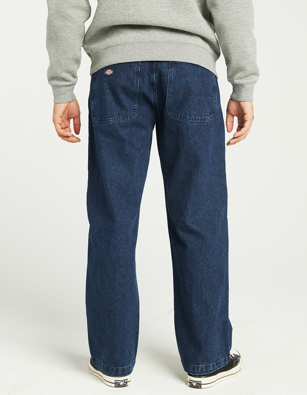 DICKIES Double Knee Loose Fit Mens Jeans - MEDIUM INDIGO