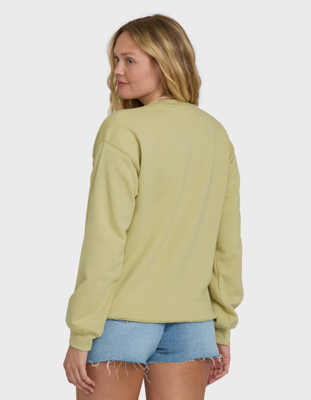 BILLABONG Giving Shade Womens Oversized Crewneck Sweatshirt - OLIVE