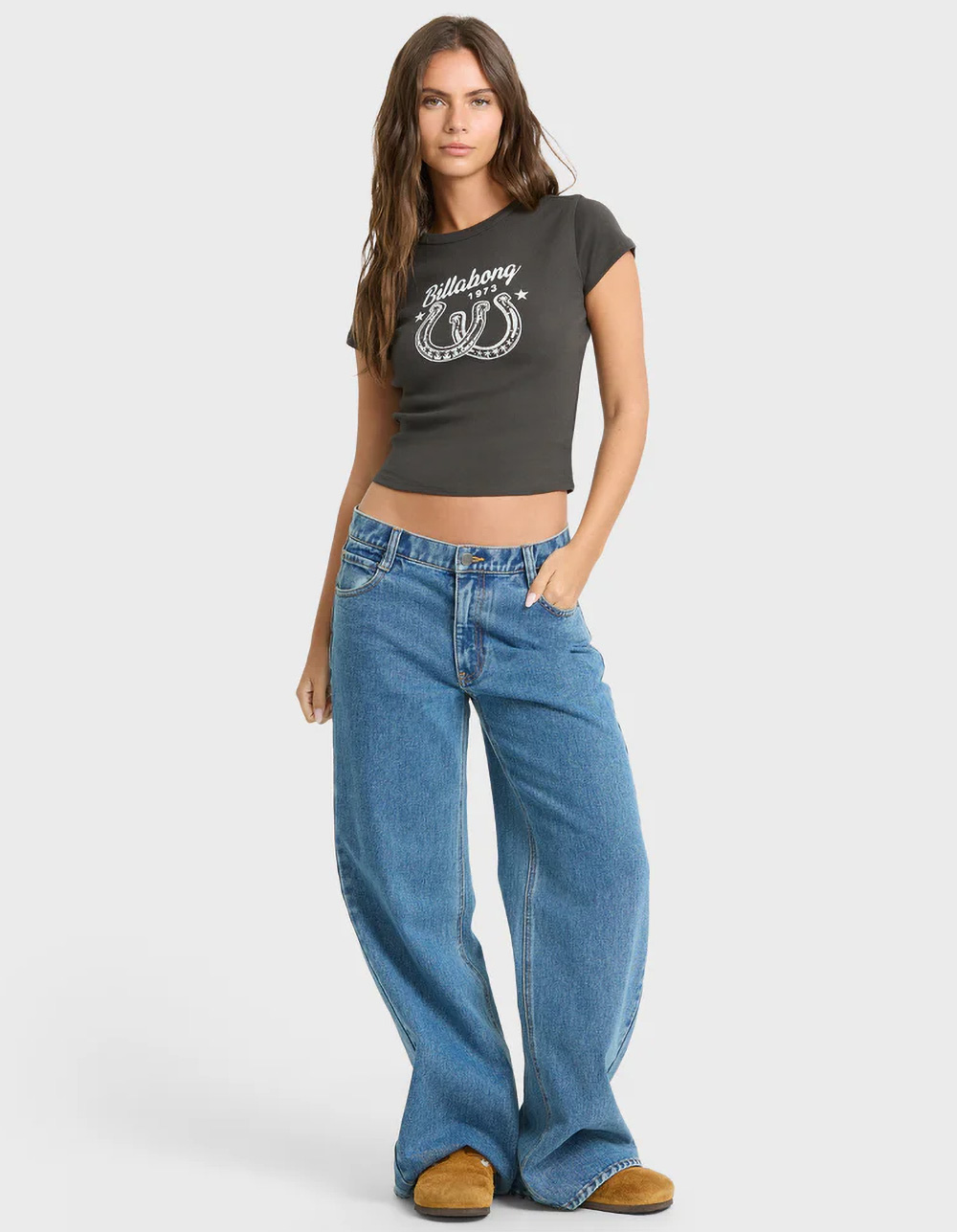 BILLABONG Suns Up Now Womens Baby Tee - BLACK