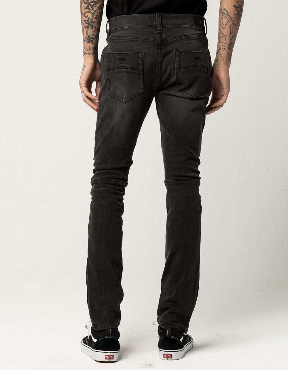 RSQ Seattle Moto Mens Skinny Taper Jeans - CHARC | Tillys