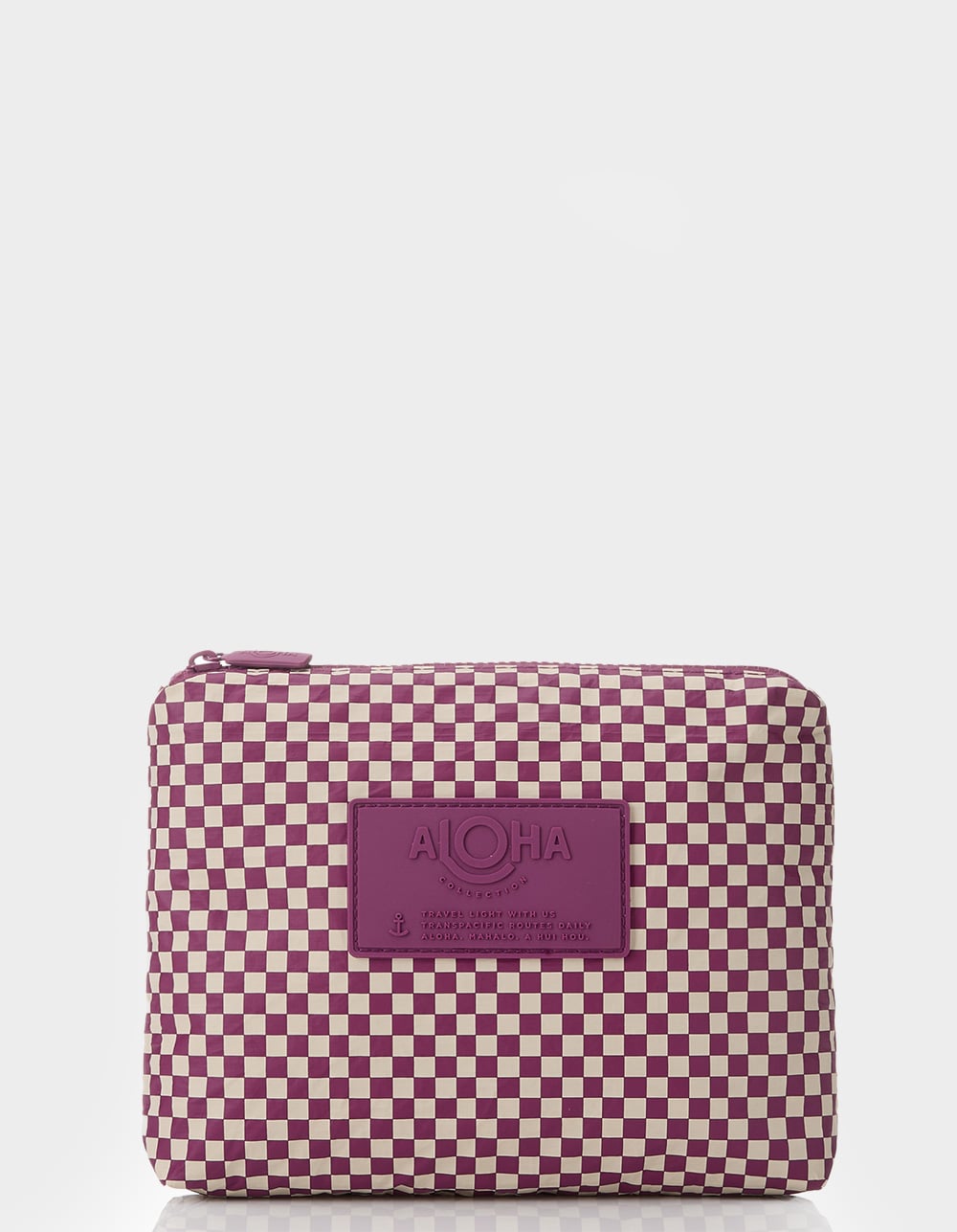 ALOHA Collection Tiny Check Small Pouch - PLUM