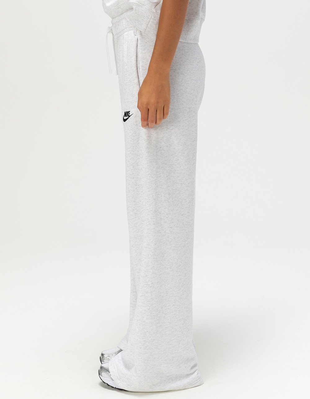 NIKE Sportswear Club Fleece Womens Wide Leg Pants - LIGHT GRAY