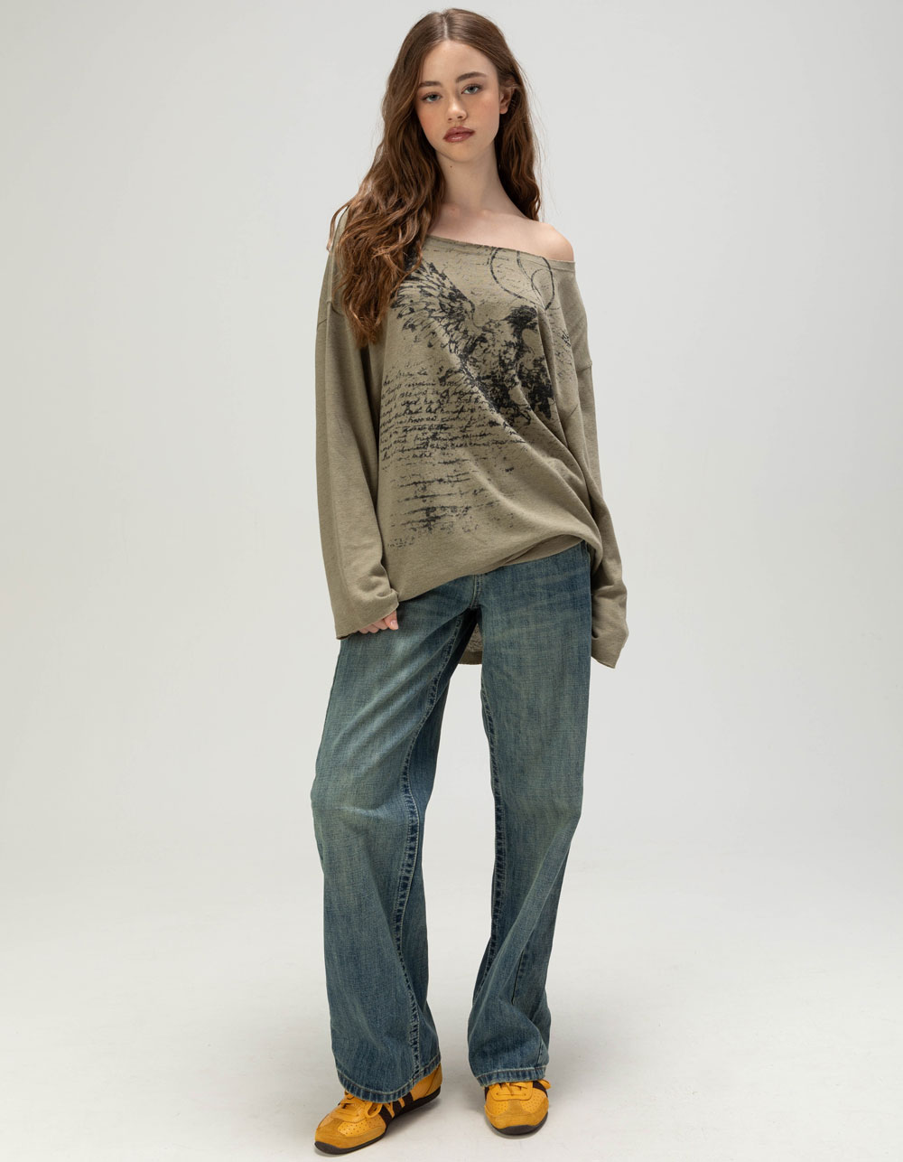 BDG Urban Outfitters Kurt Womens Off The Shoulder Top - SAGE