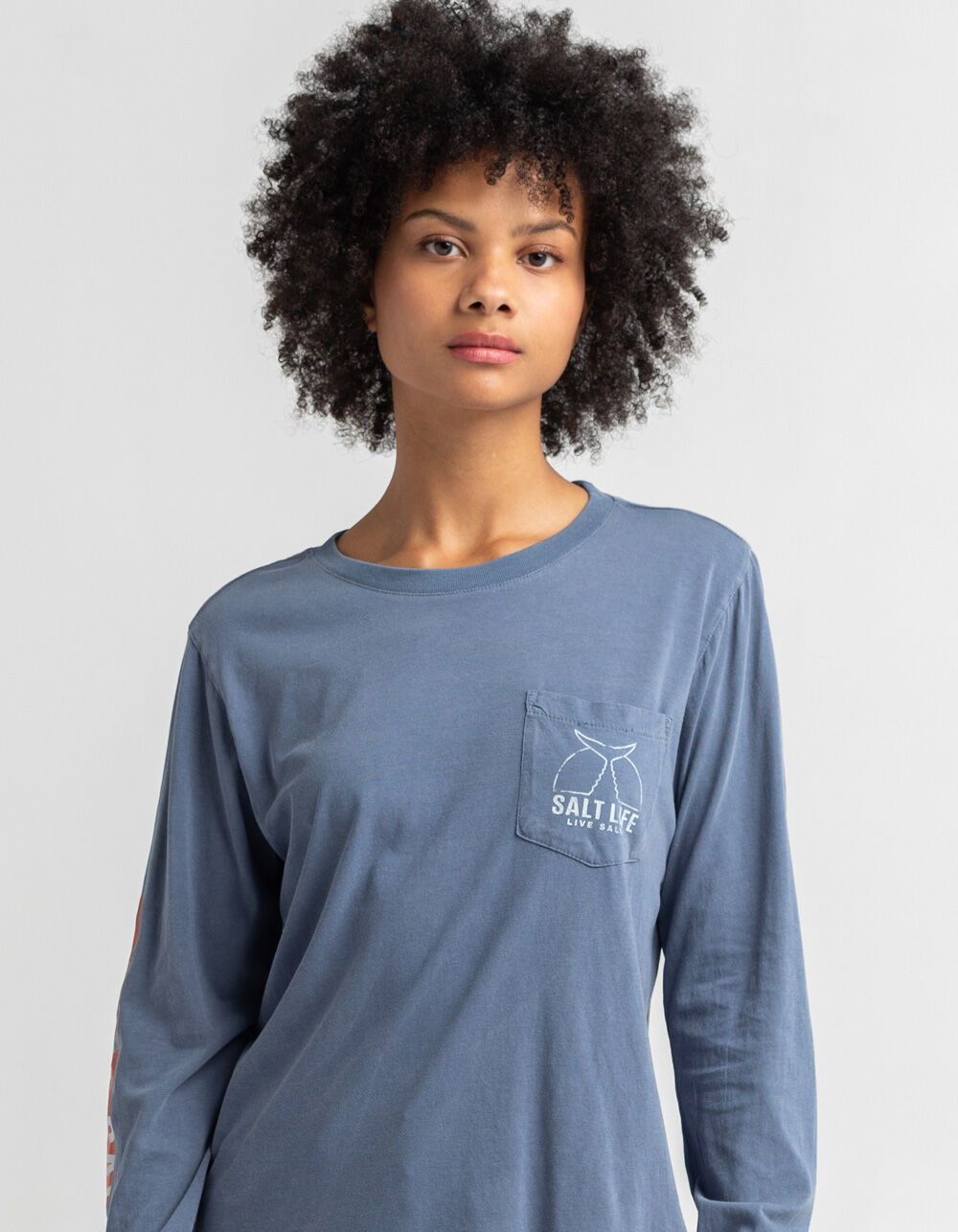SALT LIFE Sunray Womens Oversized Pocket Tee NAVY Tillys