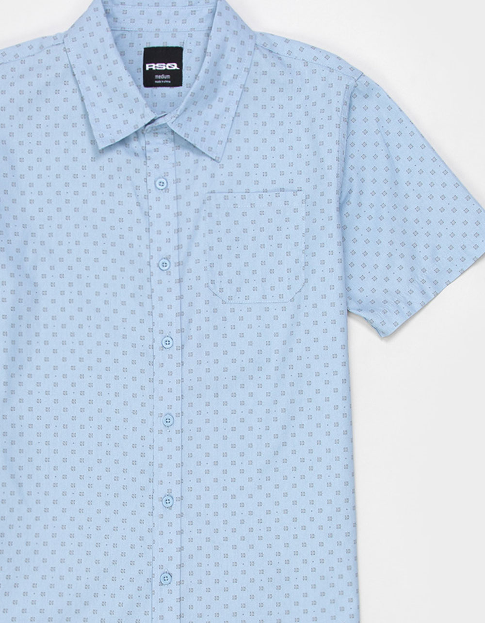 RSQ Ditsy Print Boys Button Up Shirt - LIGHT BLUE