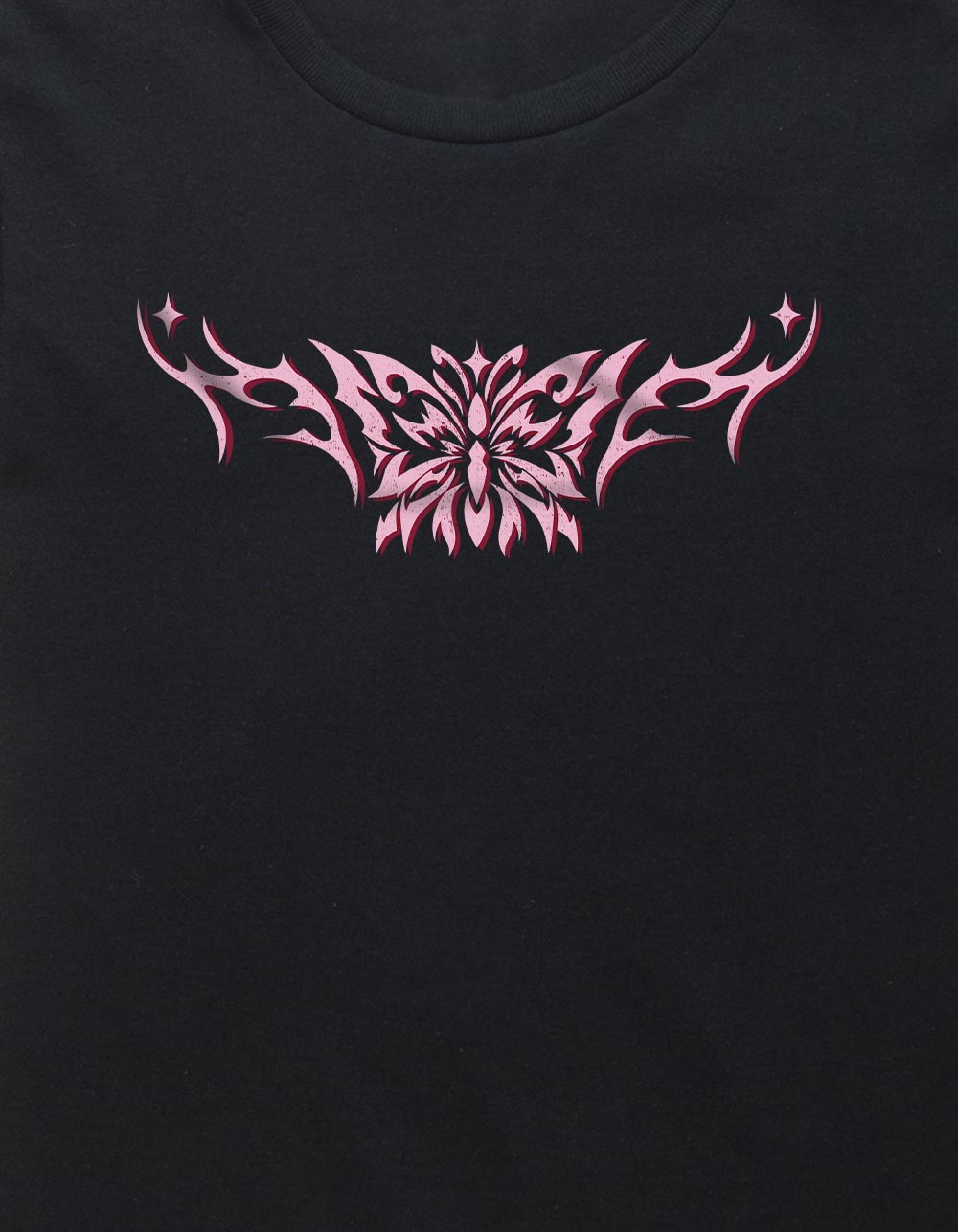 BUTTERFLY Crest Unisex Kids Tee - BLACK