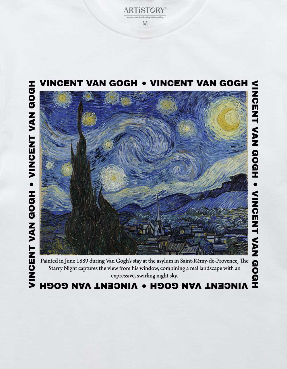 VINCENT VAN GOGH Starry Night Unisex Tee - WHITE