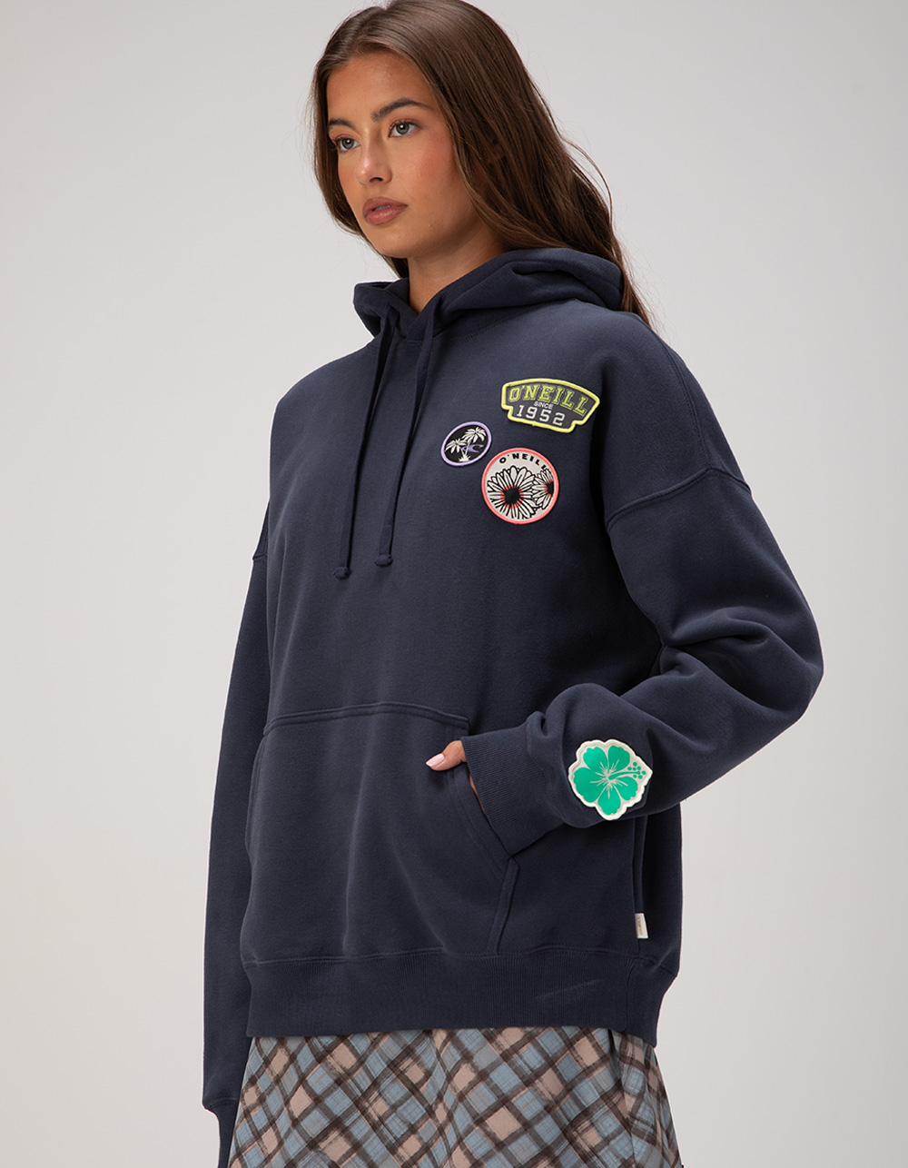 O'NEILL Patches Womens Oversized Hoodie - NAVY