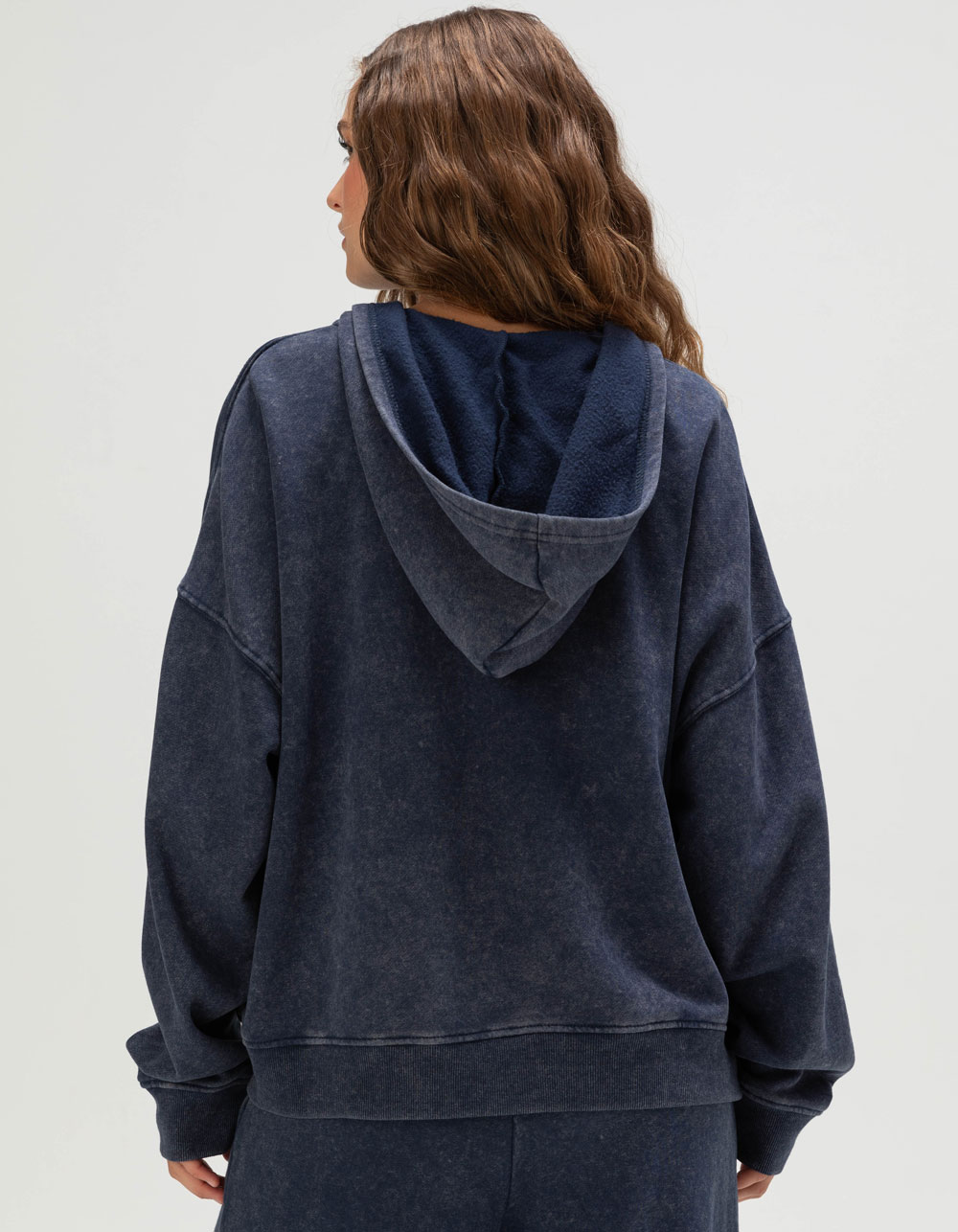 TILLYS Womens Oversized Zip-Up Hoodie - NAVY