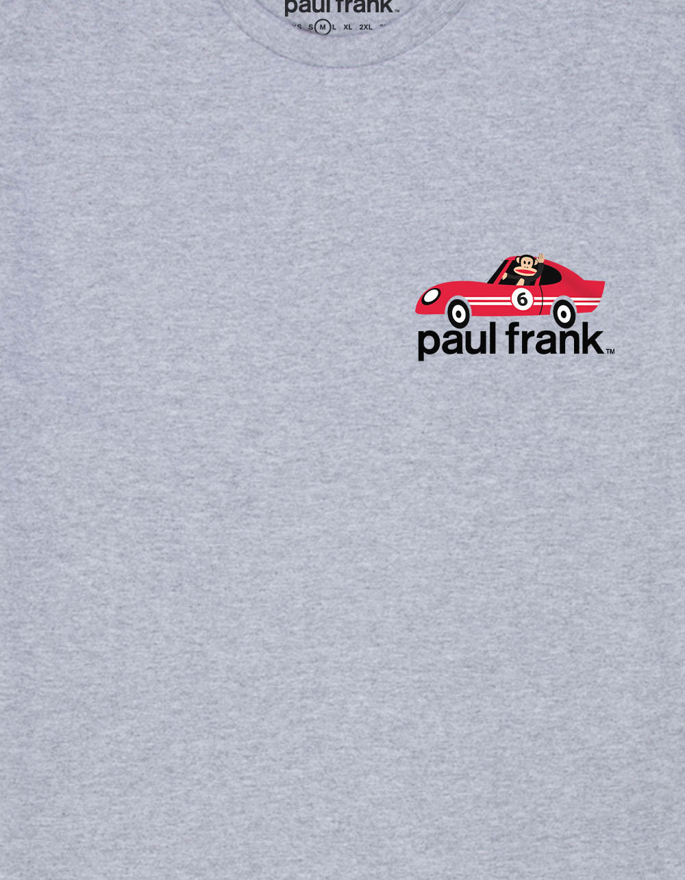 PAUL FRANK Race Car Unisex Tee - HEATHER GRAY