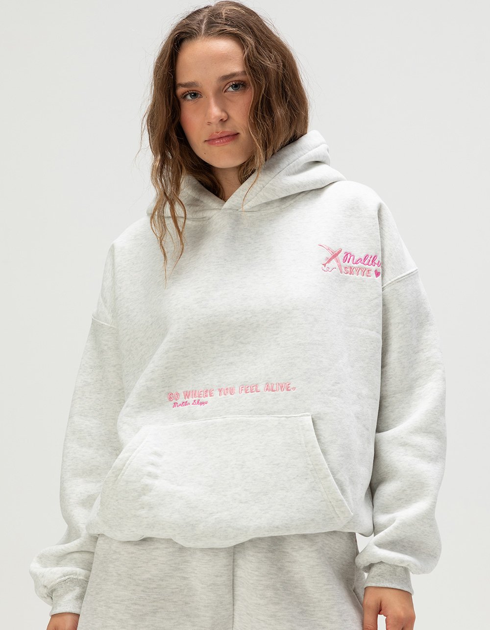 MALIBU SKYYE Feel Alive Womens Hoodie - HEATHER GRAY