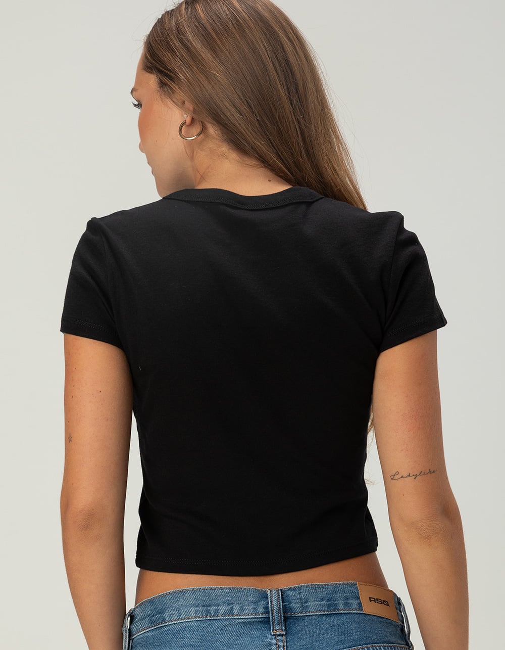 WEST COAST CHOPPERS Leopard Fill Womens Baby Tee - BLACK