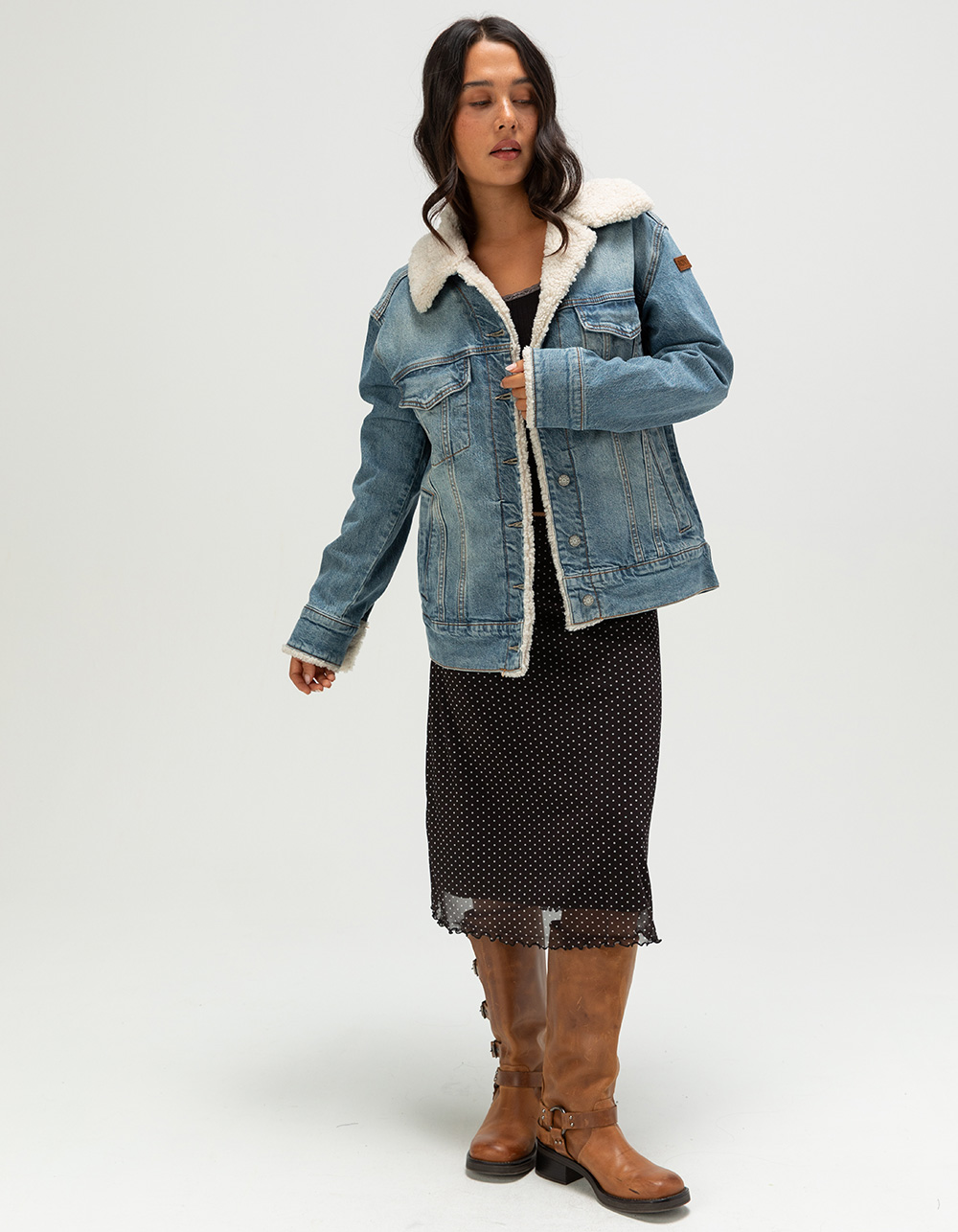 ROXY So Amped Womens Denim Jacket - MEDIUM WASH