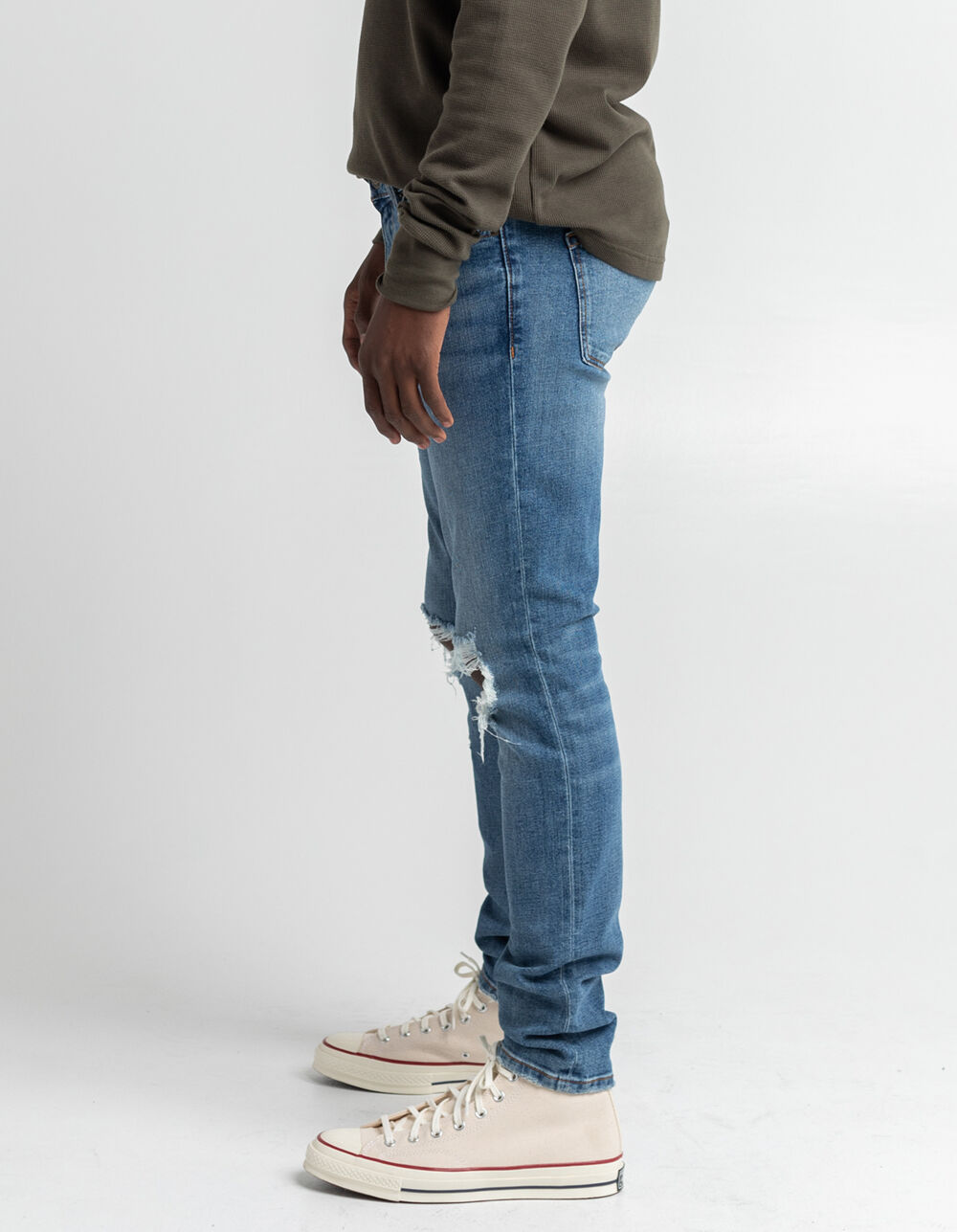 RSQ Mens Super Skinny Jeans - MEDIUM DESTRUCTED