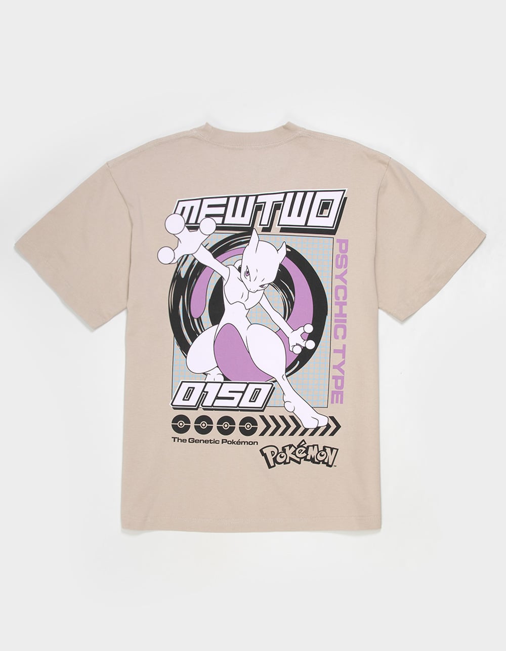 POKEMON Mewtwo Mens Boxy Tee - CREAM