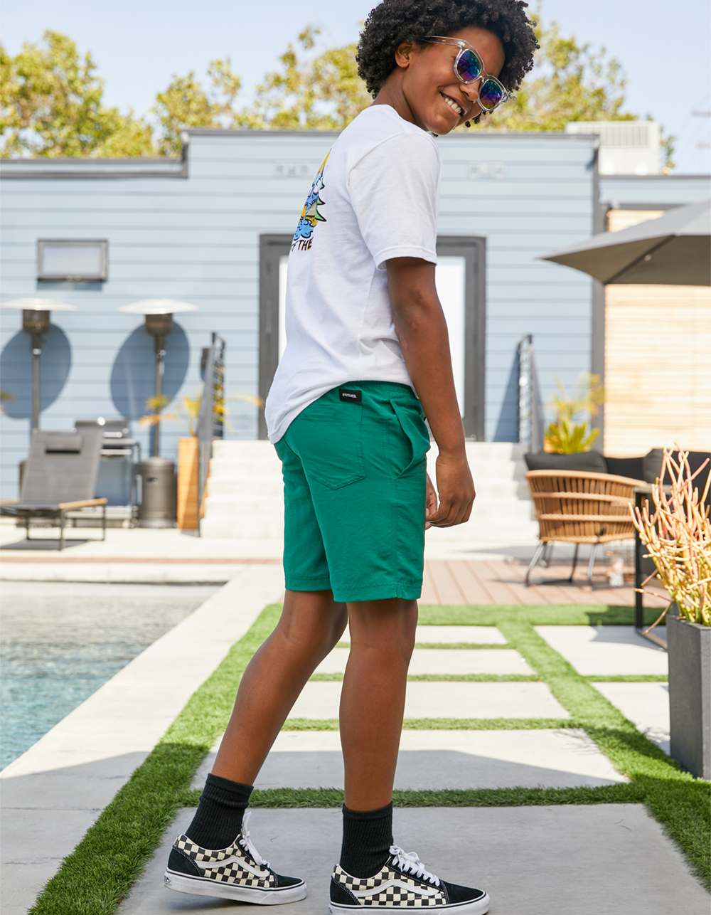 RSQ Boys Nylon Shorts - DK GREEN