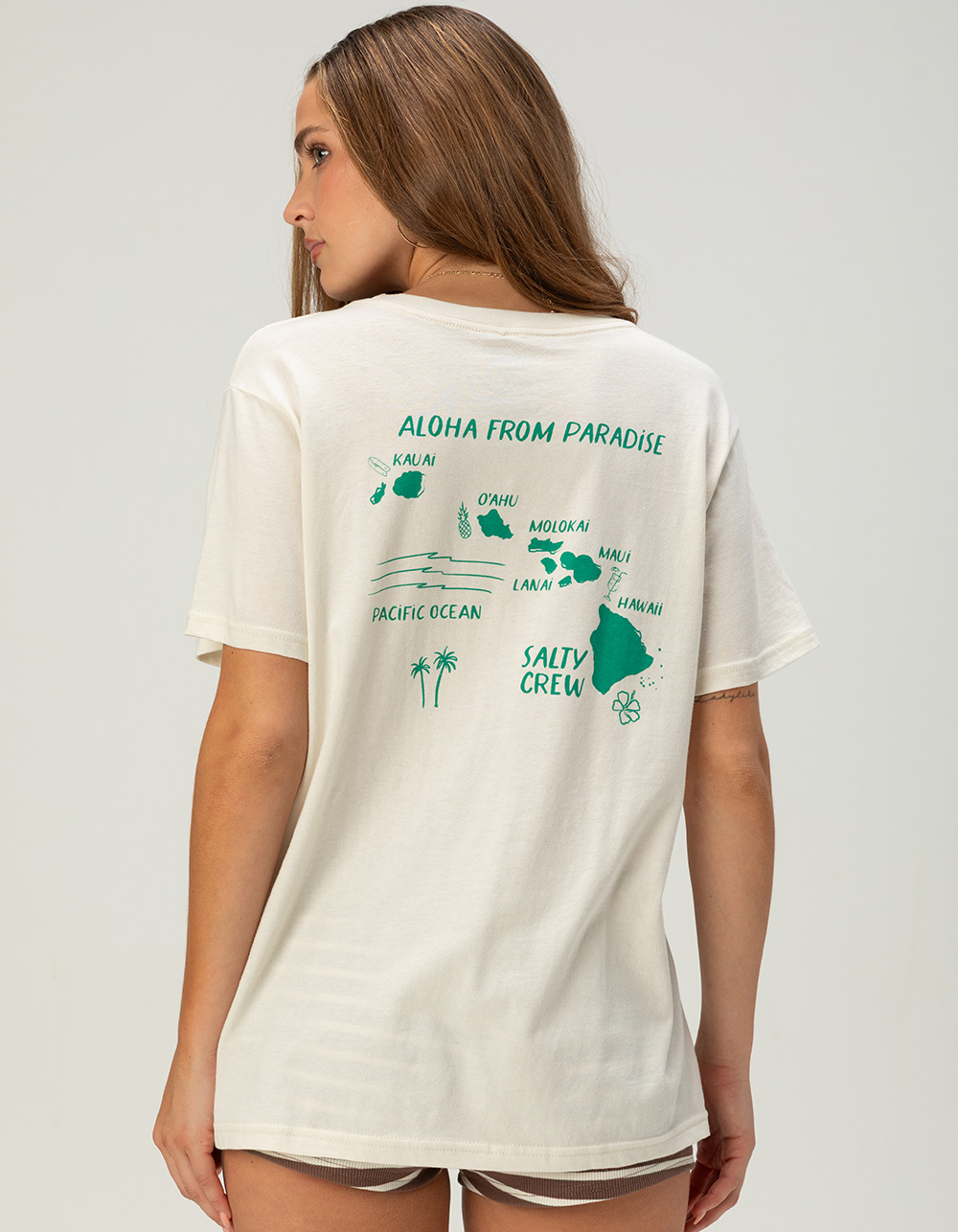 SALTY CREW Island Chain Womens Boyfriend Tee - CREAM
