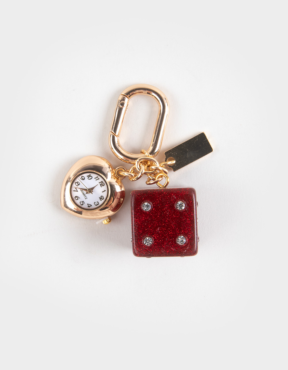 FULL TILT Red Dice Watch Bag Charm - GOLD