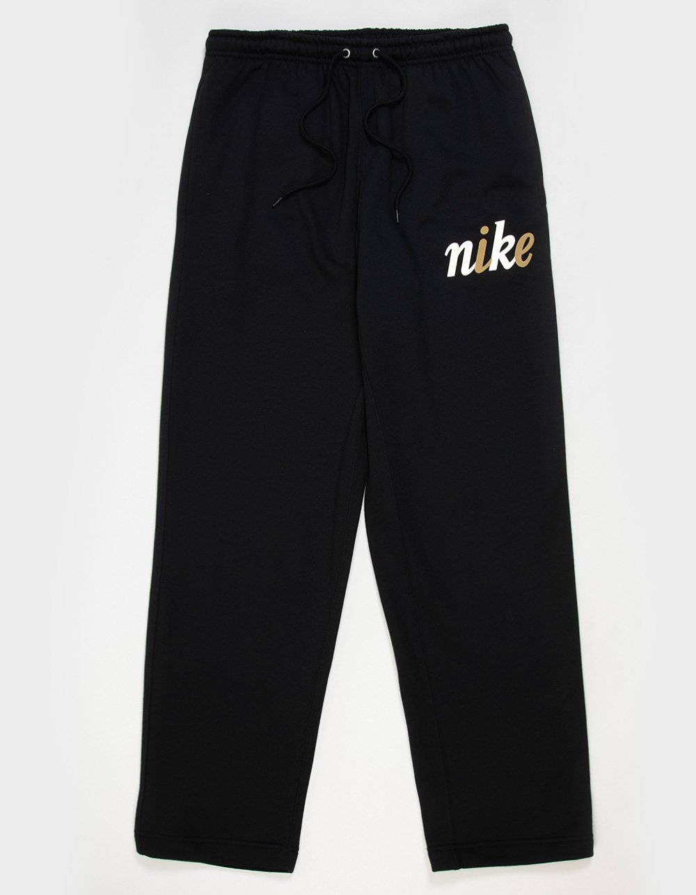 NIKE Club Mens Brushed Back Open Hem Sweatpants - BLACK