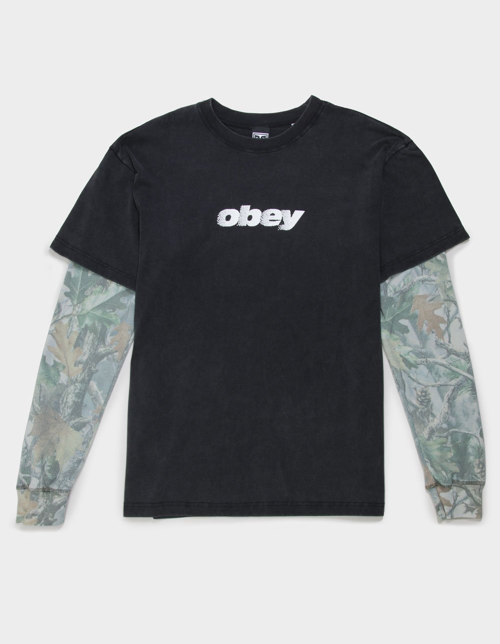 OBEY Diffusion Mens Long Sleeve 2fer Tee - WASHED BLACK