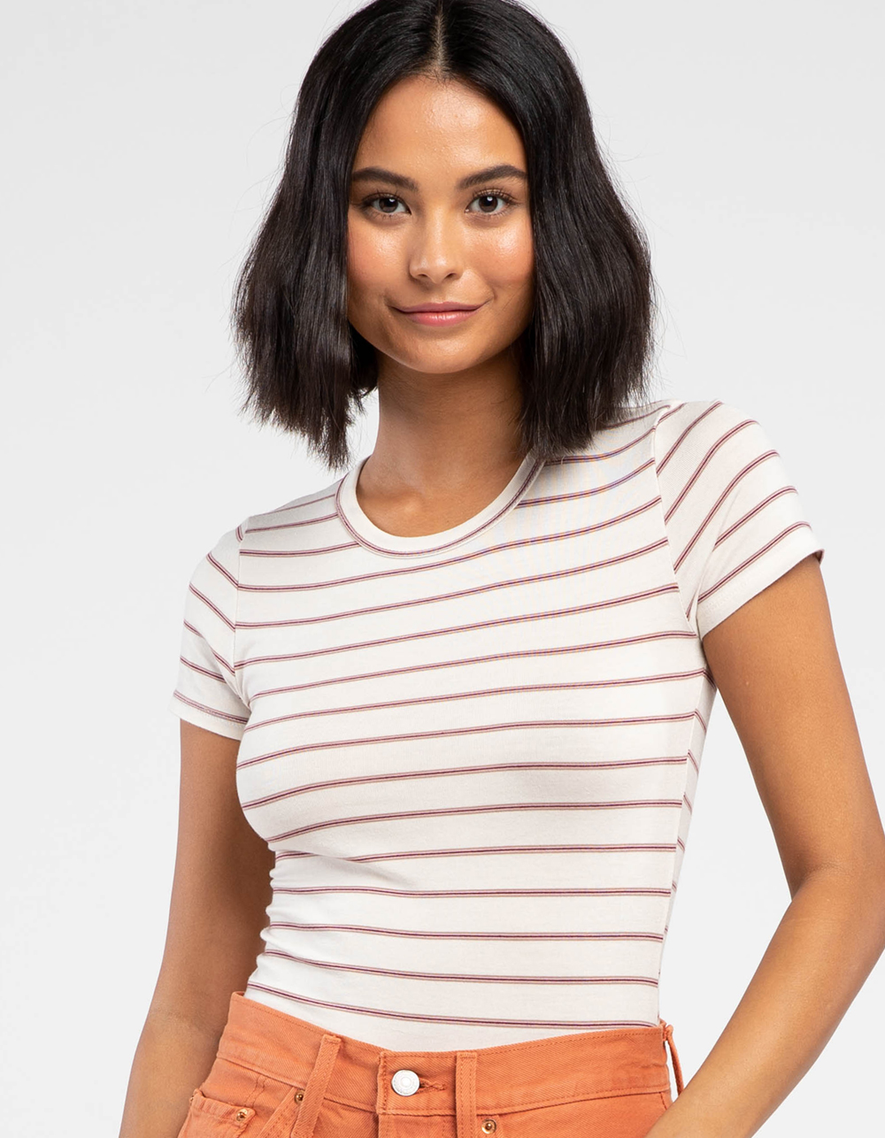FULL TILT Stripe Womens Bodysuit WHITE Tillys