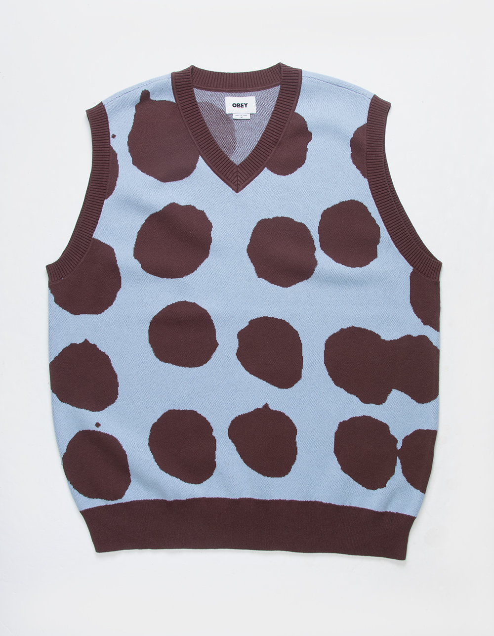 OBEY Dotted Mens Sweater Vest LIGHT BLUE Tillys