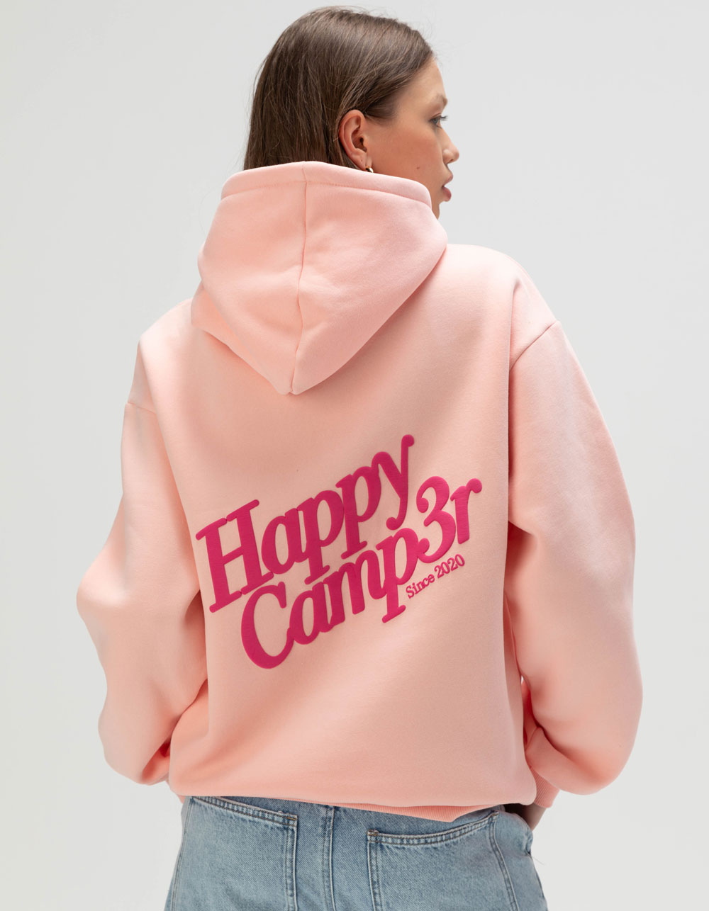 HAPPY CAMP3R Puff Series Womens Hoodie - PINK