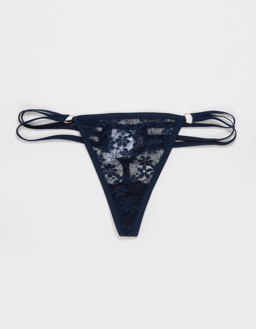 FULL TILT Strappy Side Lace Thong - NIGHT