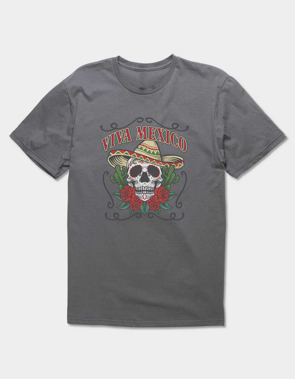 MEXICO Viva Sugar Skull Unisex Tee - CHARCOAL