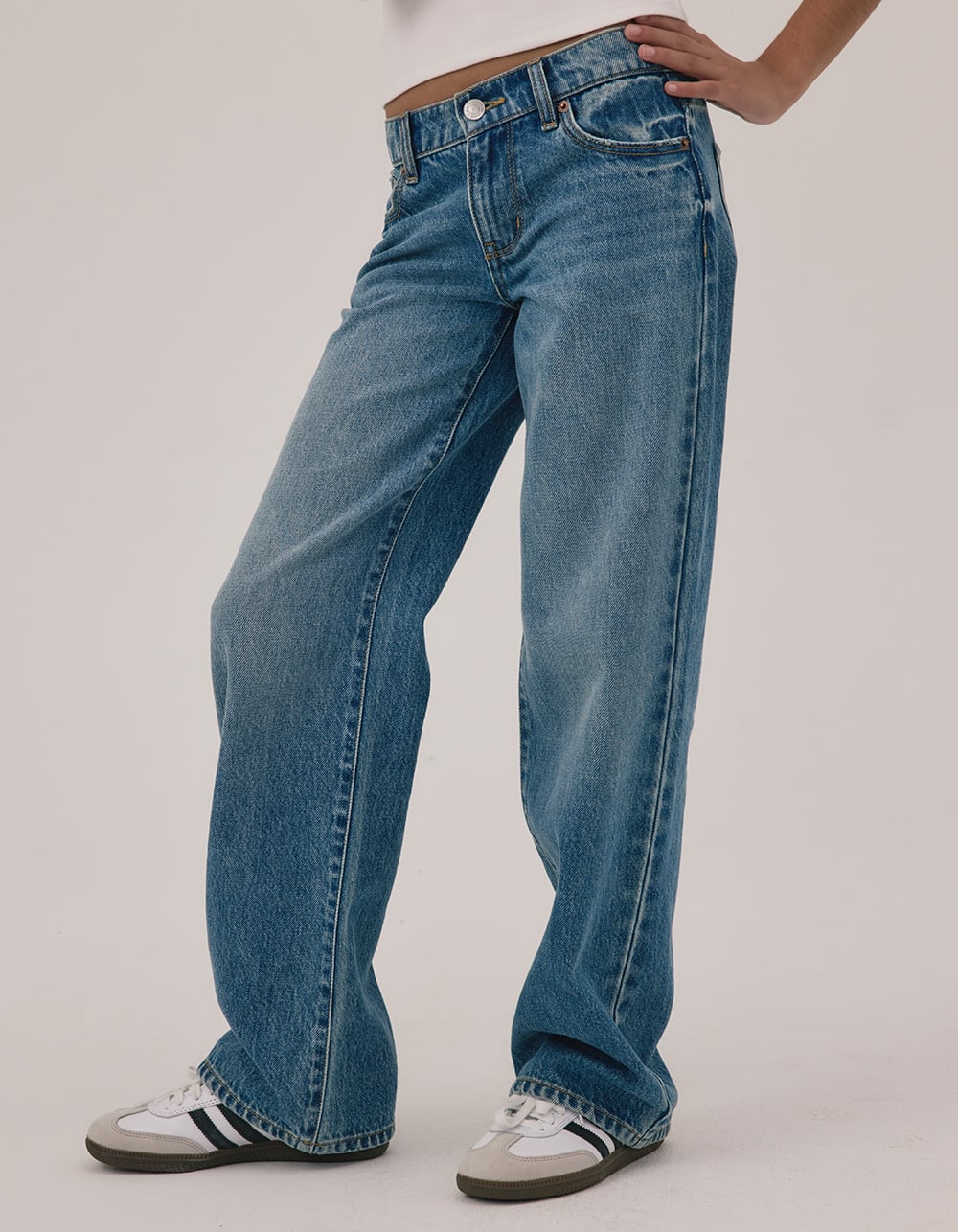 RSQ Girls Low Rise Wide Leg Jeans - Dark Wash