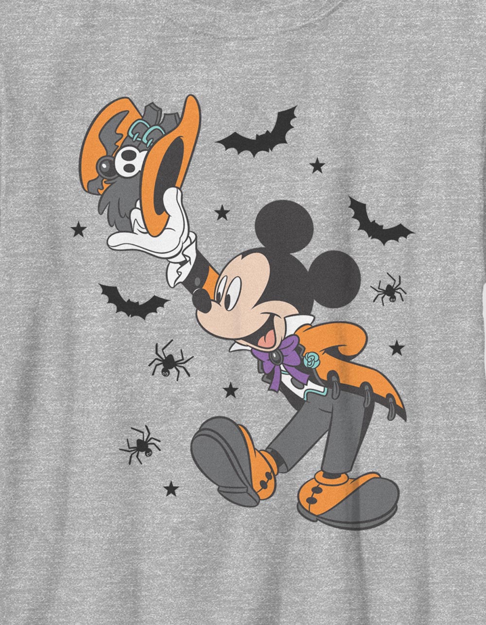 DISNEY Spooky Mickey Mouse Unisex Kids Tee - HEATHER GRAY