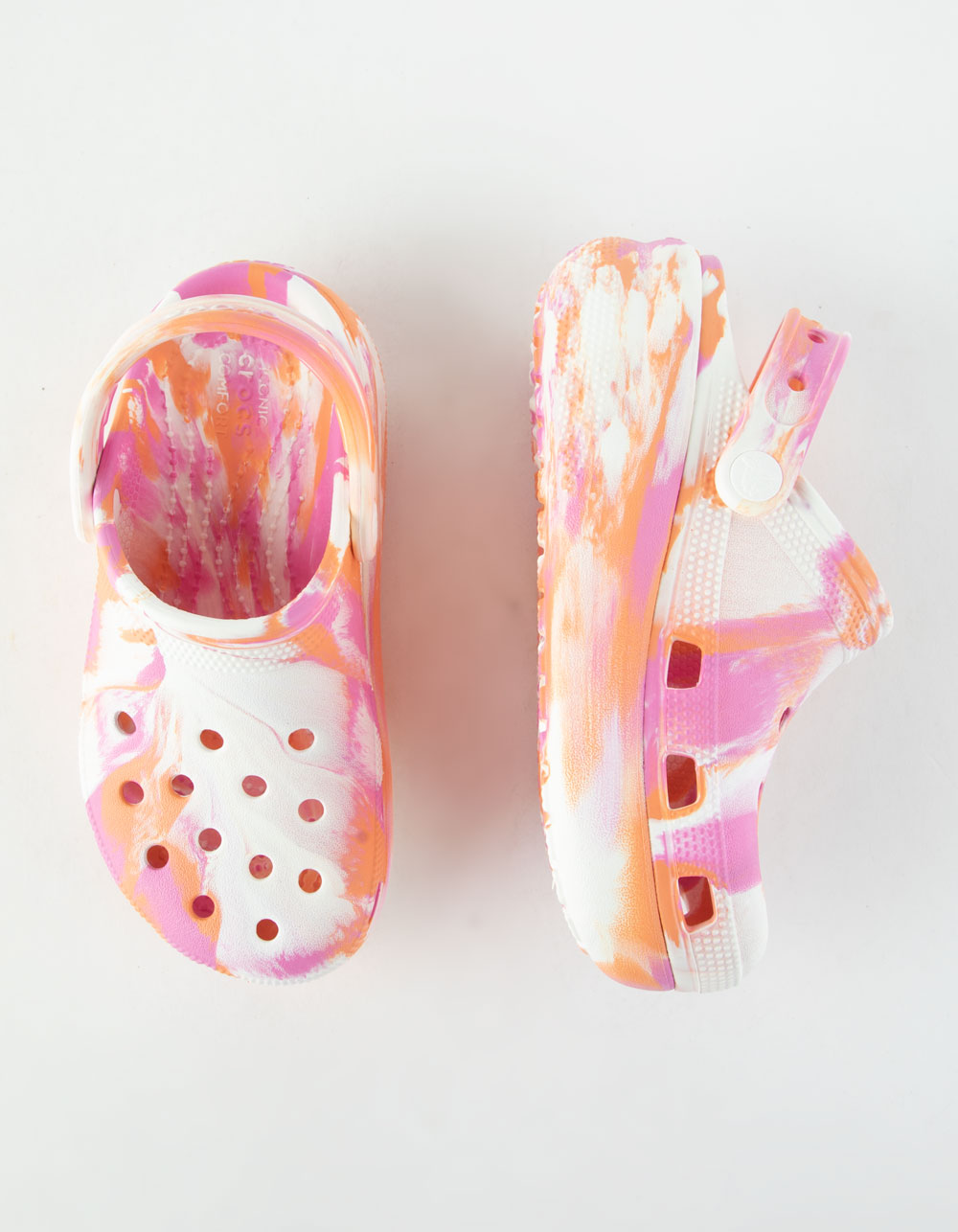 CROCS Marbled Cutie Girls Clogs PAPAYA Tillys