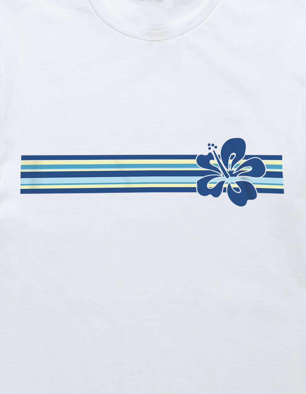HIBISCUS Retro Stripes Unisex Tee - WHITE