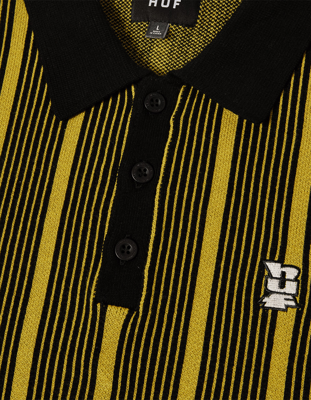 HUF Trace Stripe Mens Polo Shirt - MOSS