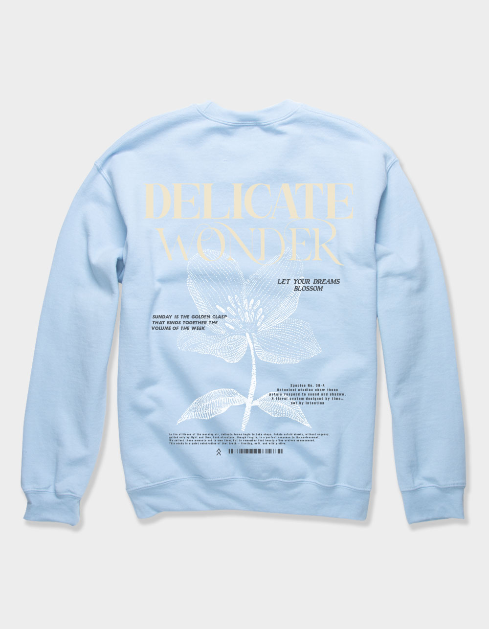 FLOWER Delicate Wonder Unisex Crewneck Sweatshirt - LIGHT BLUE