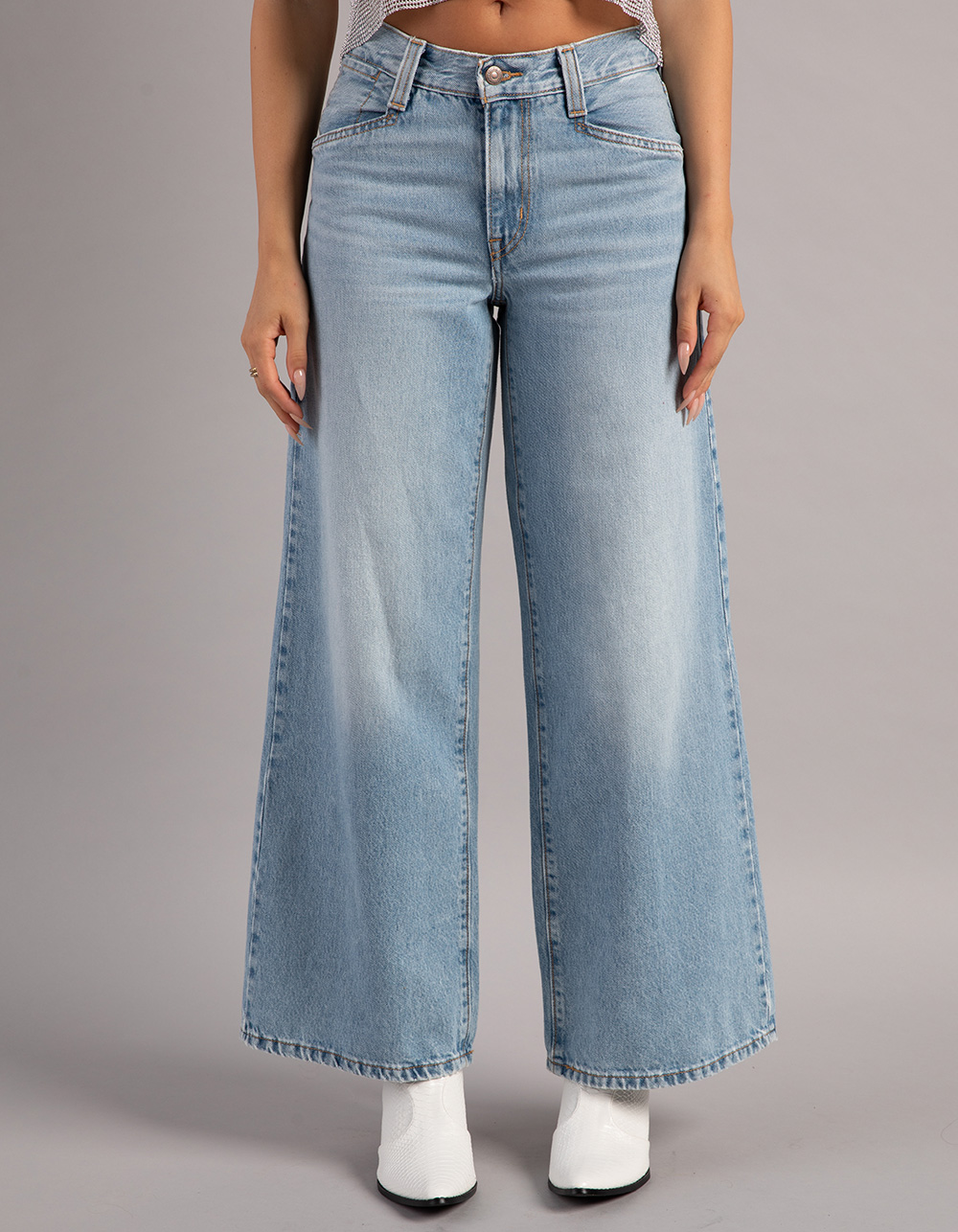 LEVI'S 94 Baggy Wide Leg Womens Jeans - Light Touch - LT BLAST