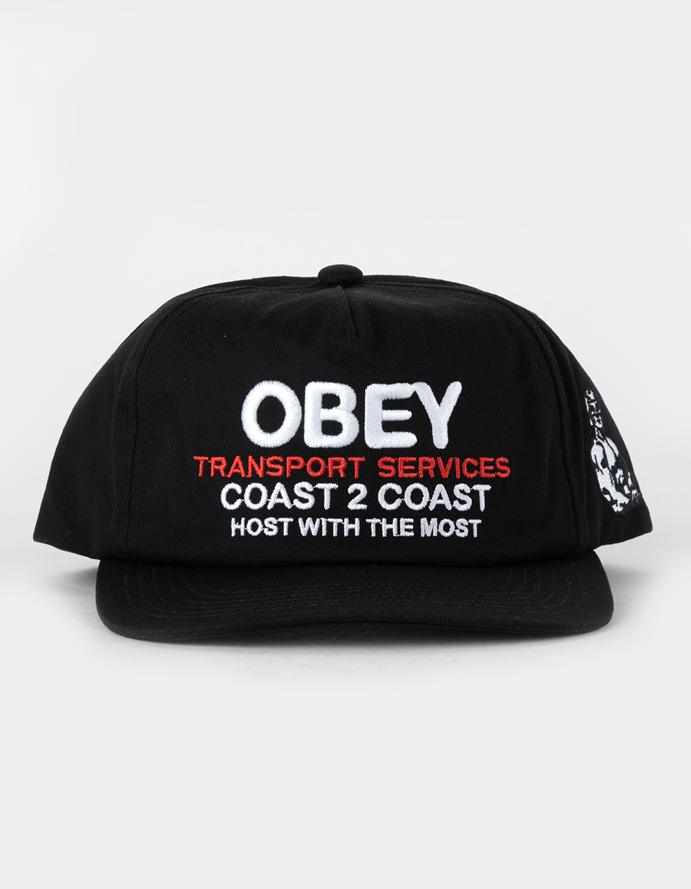 OBEY Transport 5 Panel Snapback Hat BLACK Tillys