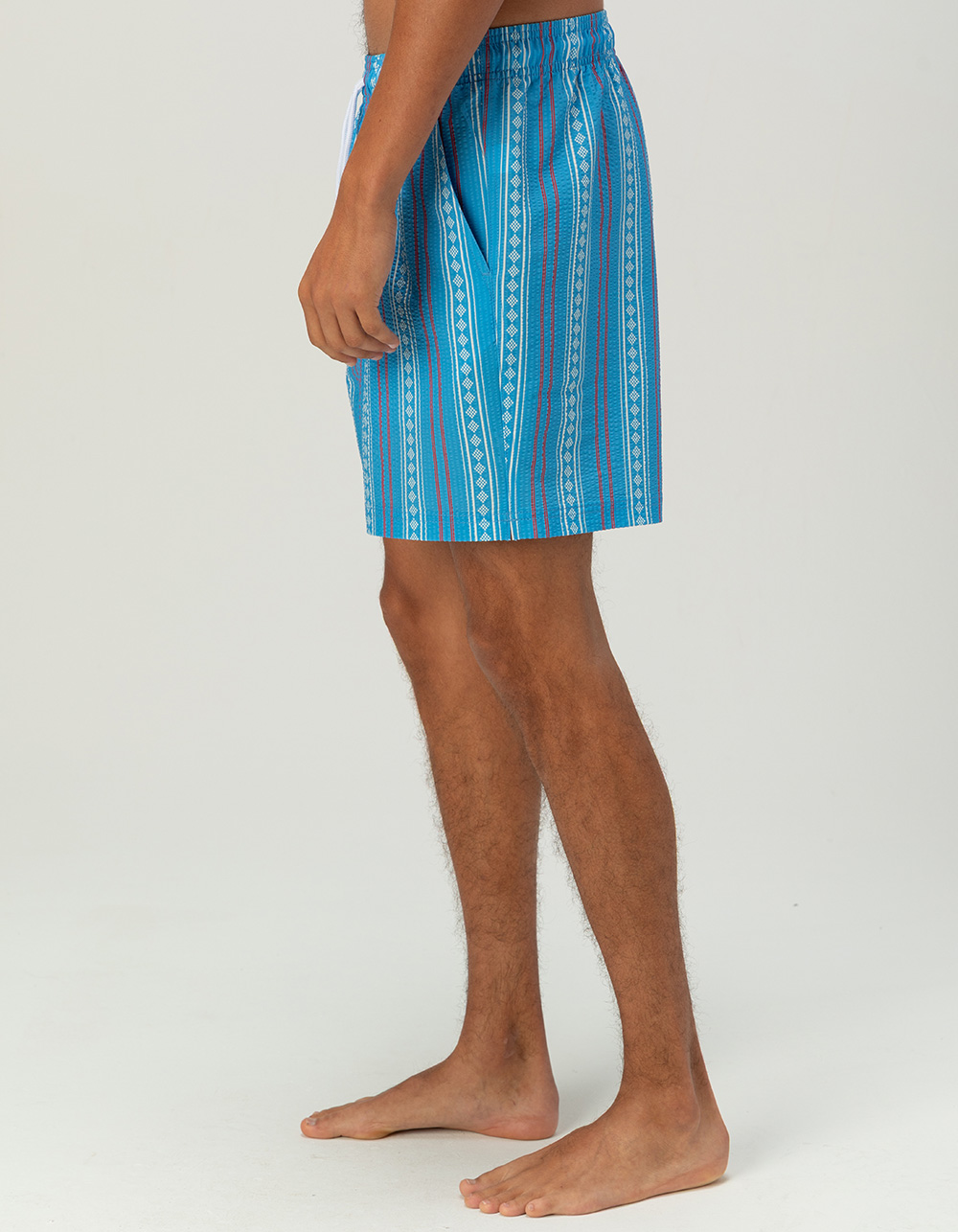RSQ Mens Seersucker 6.5" Swim Trunks