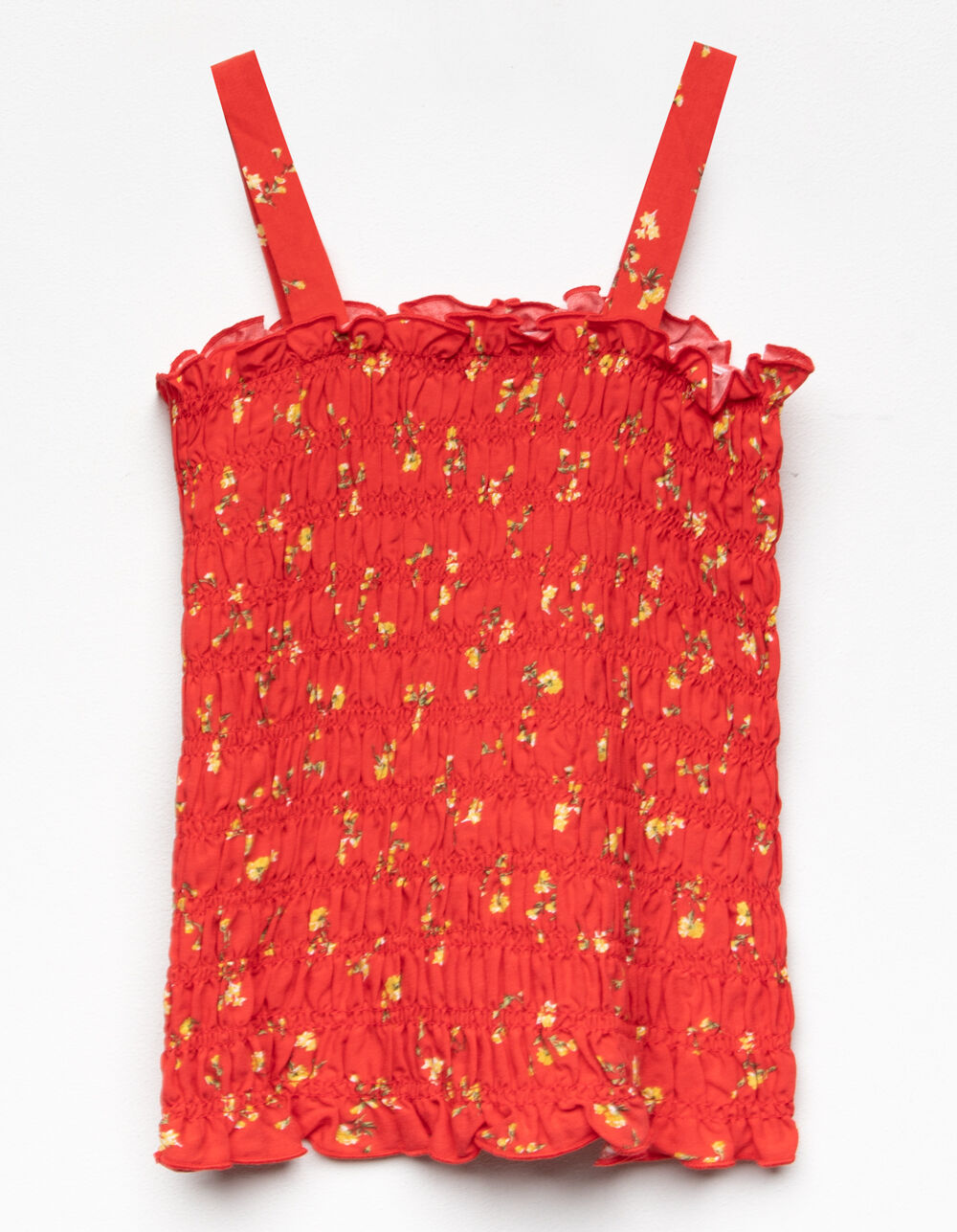 WHITE FAWN Floral Smocked Red Girls Tank Top - RED | Tillys