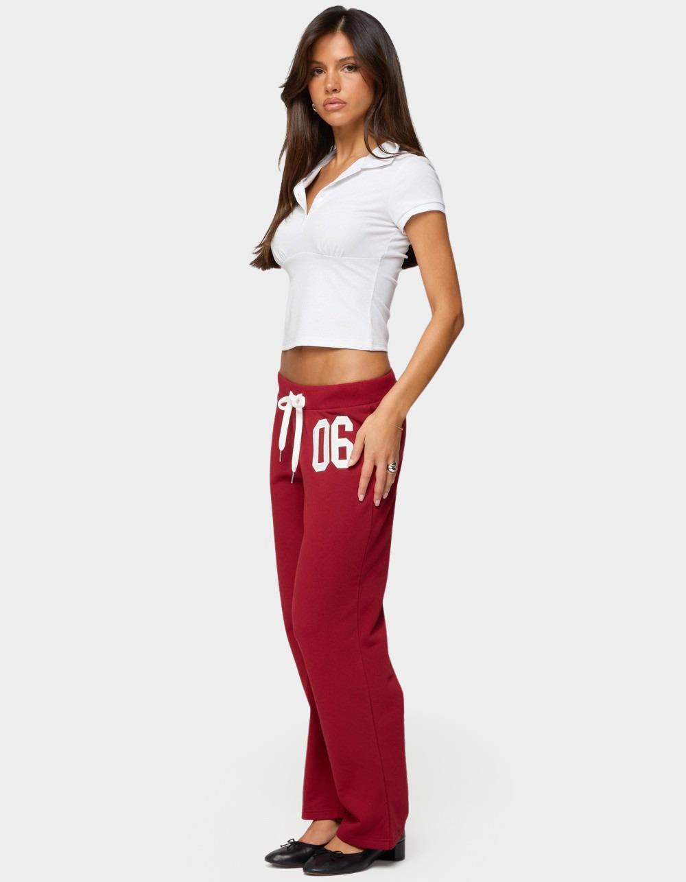 EDIKTED Petite 06 Sweatpants - DK RED